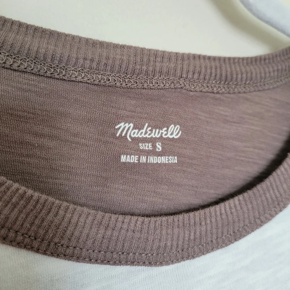 Madewell Whisper Cotton Rib-Crewneck Long-Sleeve Tee in Colorblock - Picture 7 of 9